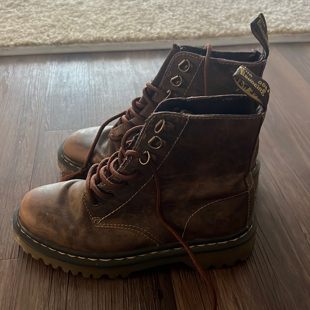 Brown vintage looking Doc Marten boots